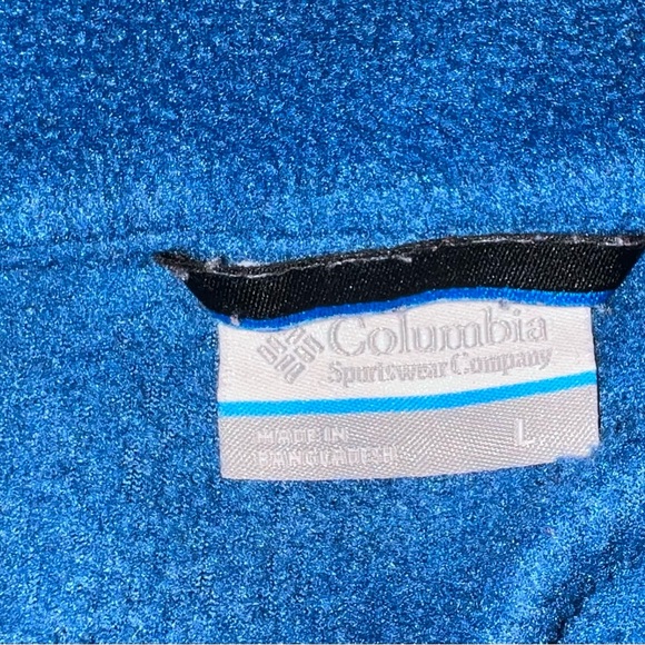 Columbia Vest Blue Gray Outdoor Fleece Sleeveless Zip Coat Mens Large - Picture 4 of 5
